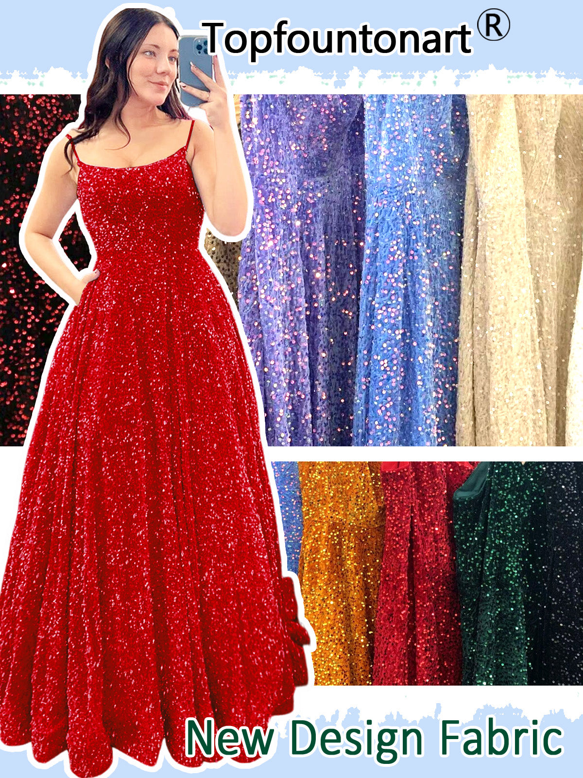 Women's Long Dress Sequin Bateau/Boat Back Strap Fashion Long Sleeveless Party Dress GD101937