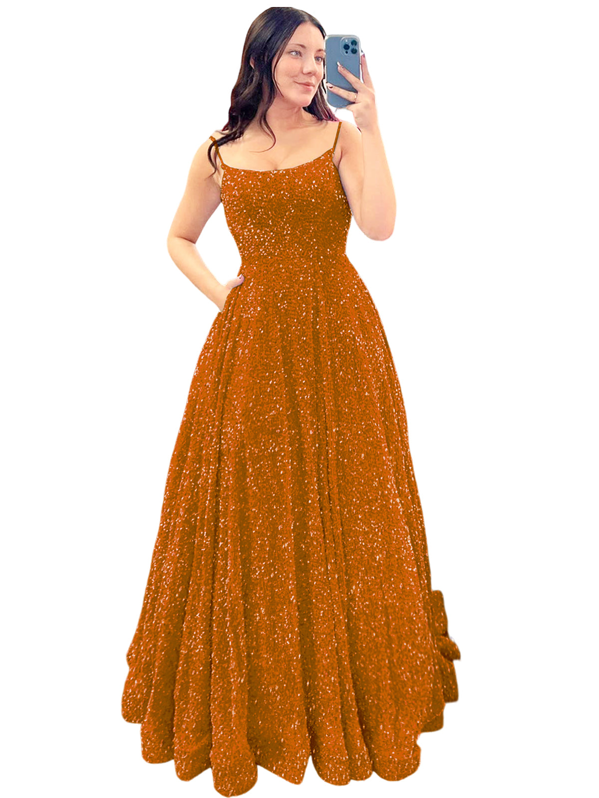 Women's Long Dress Sequin Bateau/Boat Back Strap Fashion Long Sleeveless Party Dress GD101937