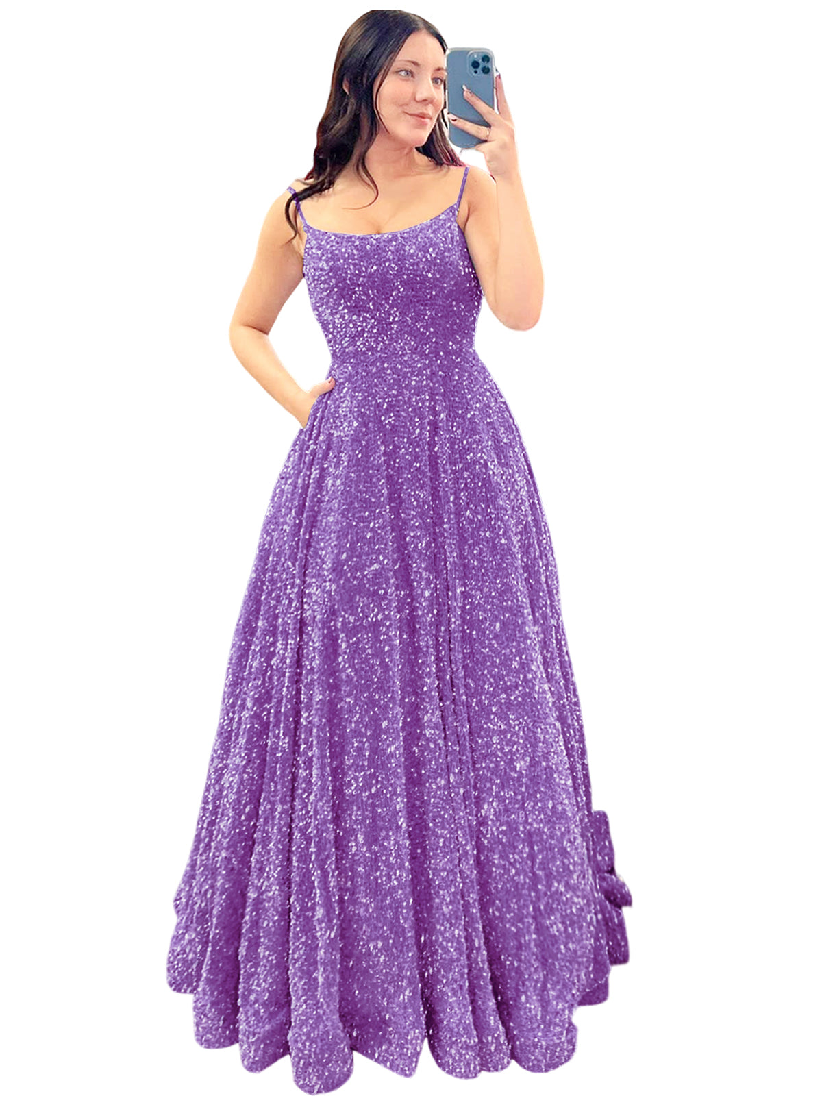 Women's Long Dress Sequin Bateau/Boat Back Strap Fashion Long Sleeveless Party Dress GD101937