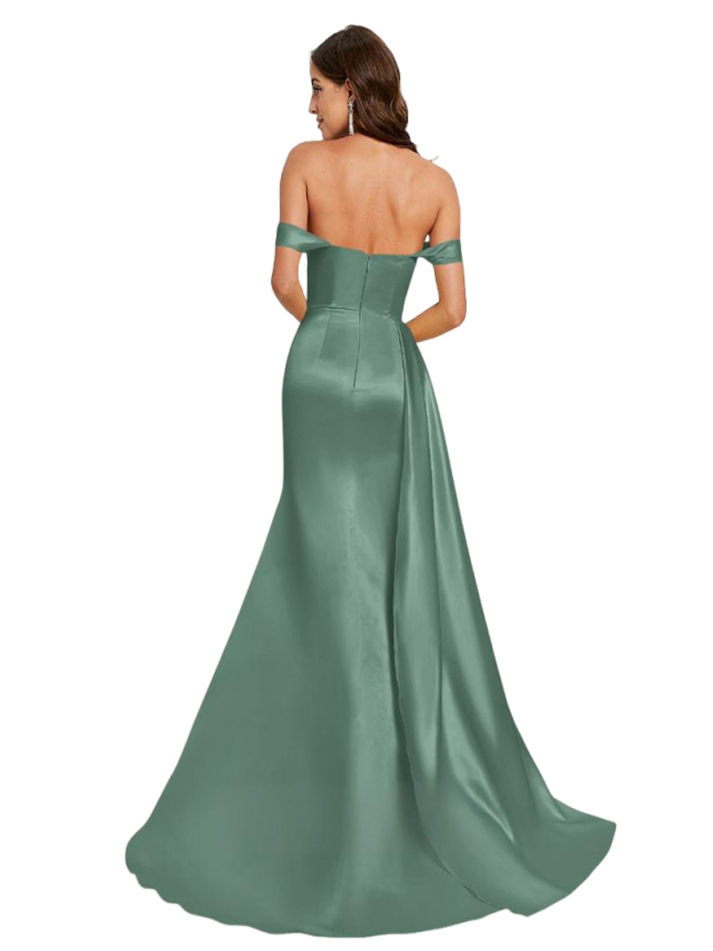 Plus Size Long Prom Dress Off-the-shoulder A Line Evening Ball Gown GD300110