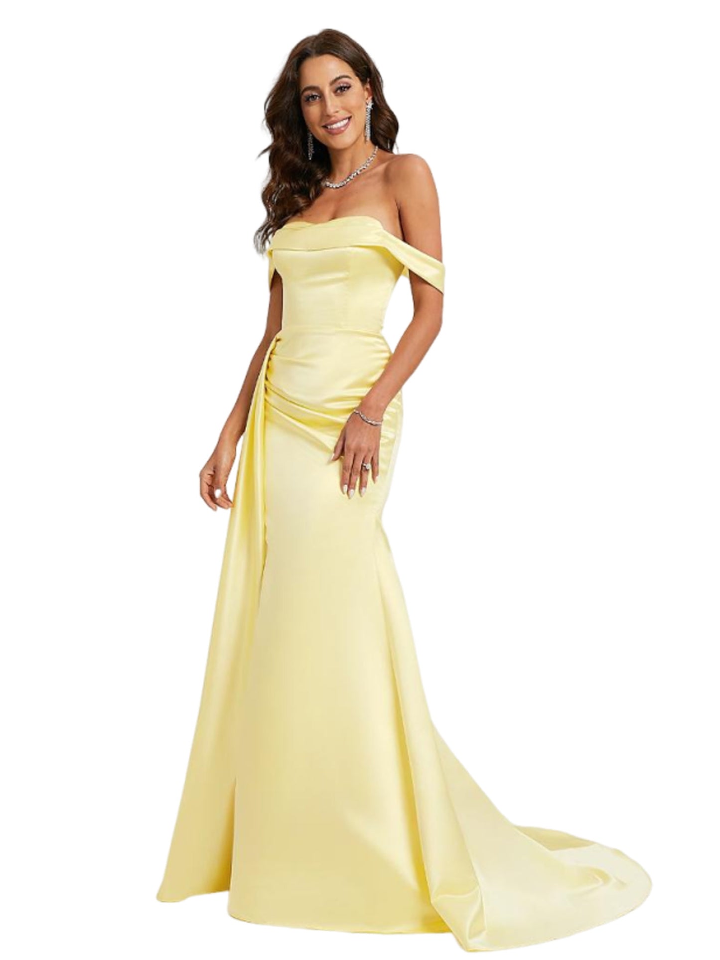 Plus Size Long Prom Dress Off-the-shoulder A Line Evening Ball Gown GD300110