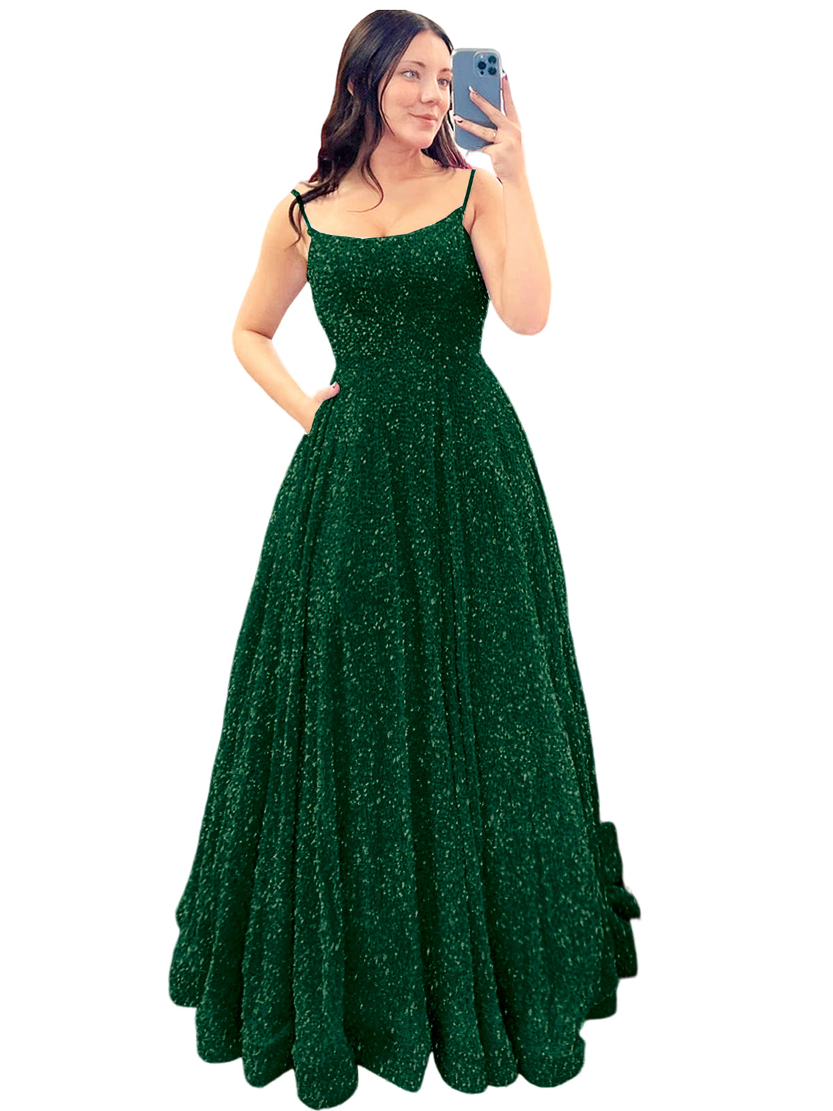 Women's Long Dress Sequin Bateau/Boat Back Strap Fashion Long Sleeveless Party Dress GD101937