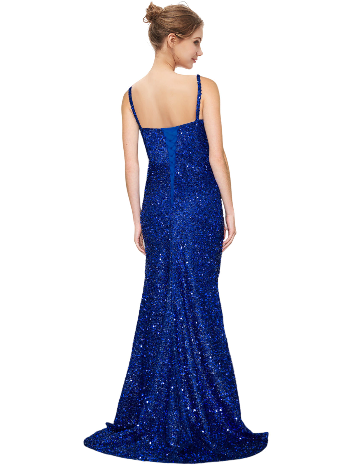 Sequin Long Dress V Neck Sheath Evening Ball Gown GD300002