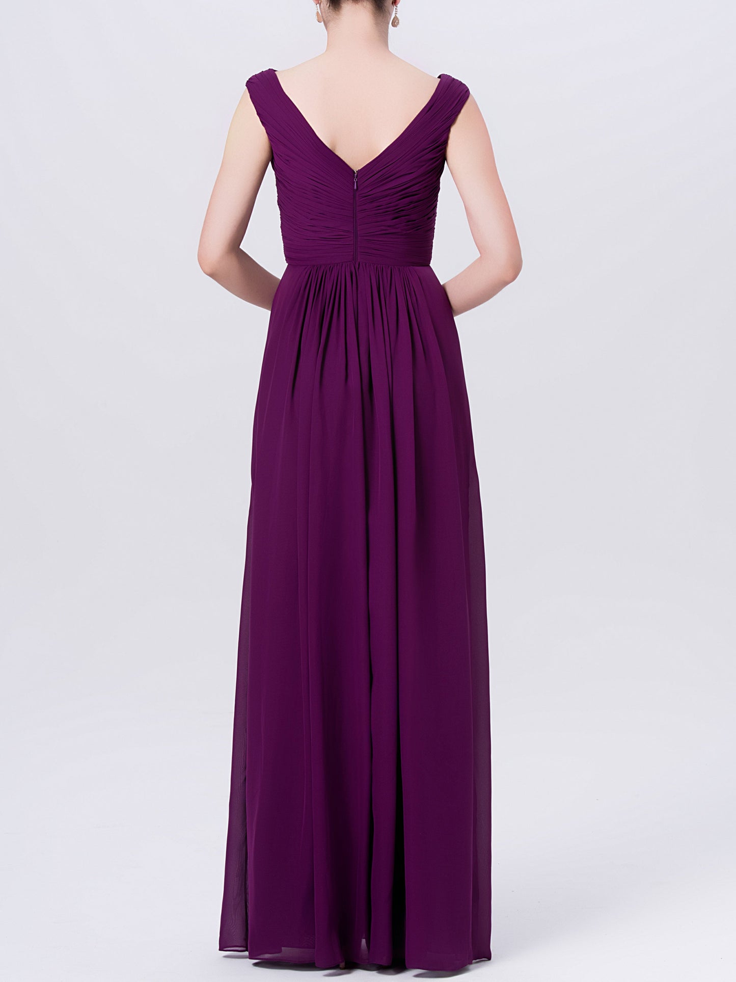Chiffon Halter Sleeveless Bridesmaid Dress| Plus Size | 60+ Colors