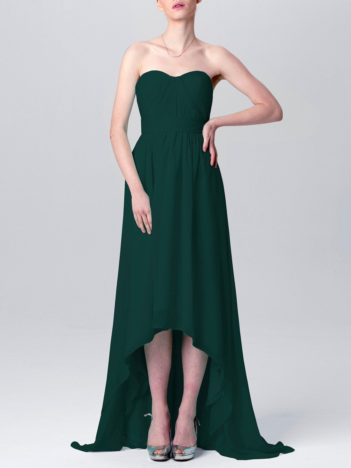 Chiffon Halter Sleeveless Bridesmaid Dress| Plus Size | 60+ Colors