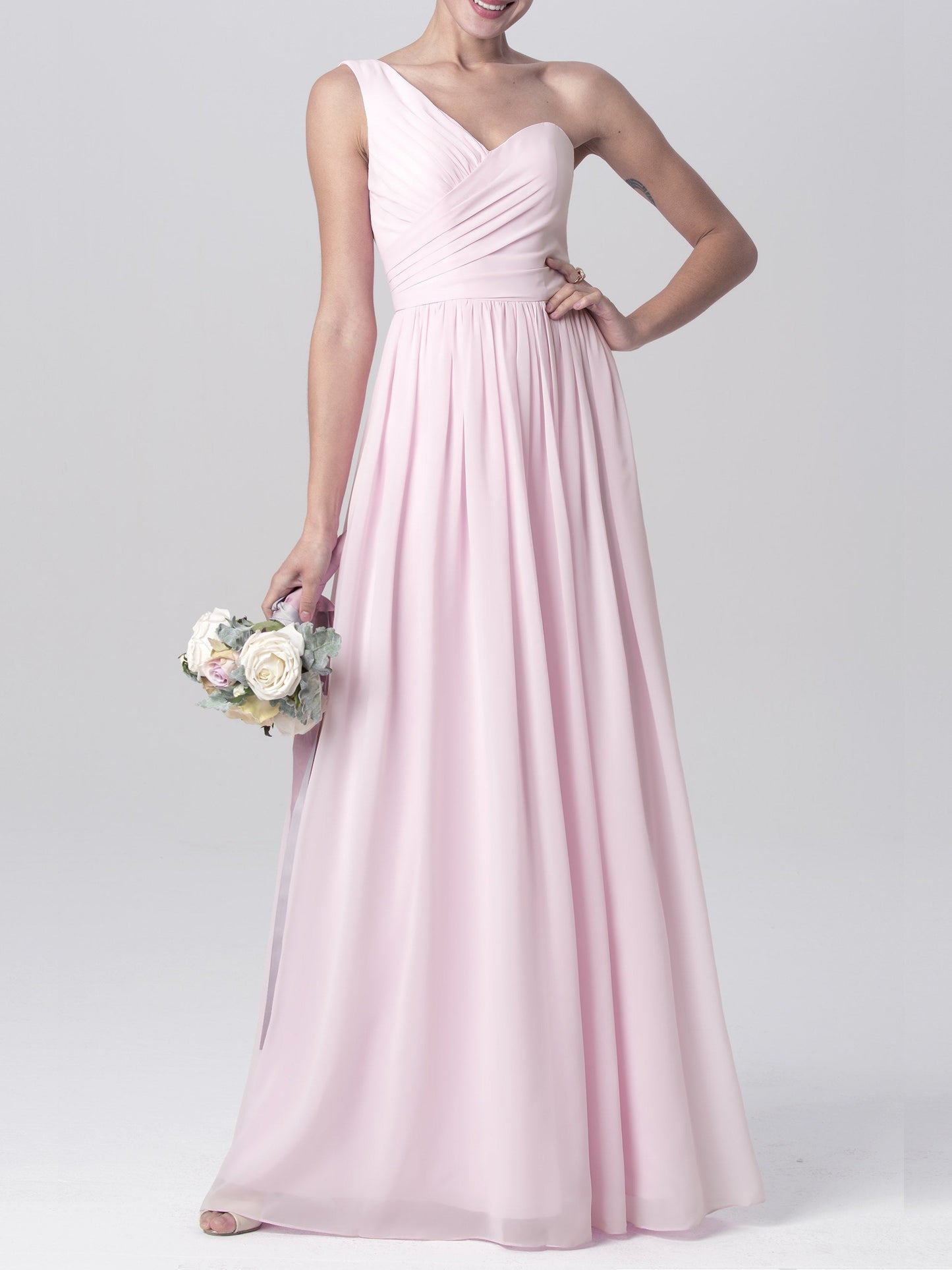 Chiffon Spaghetti Straps Sleeveless Bridesmaid Dress| Plus Size | 60+ Colors