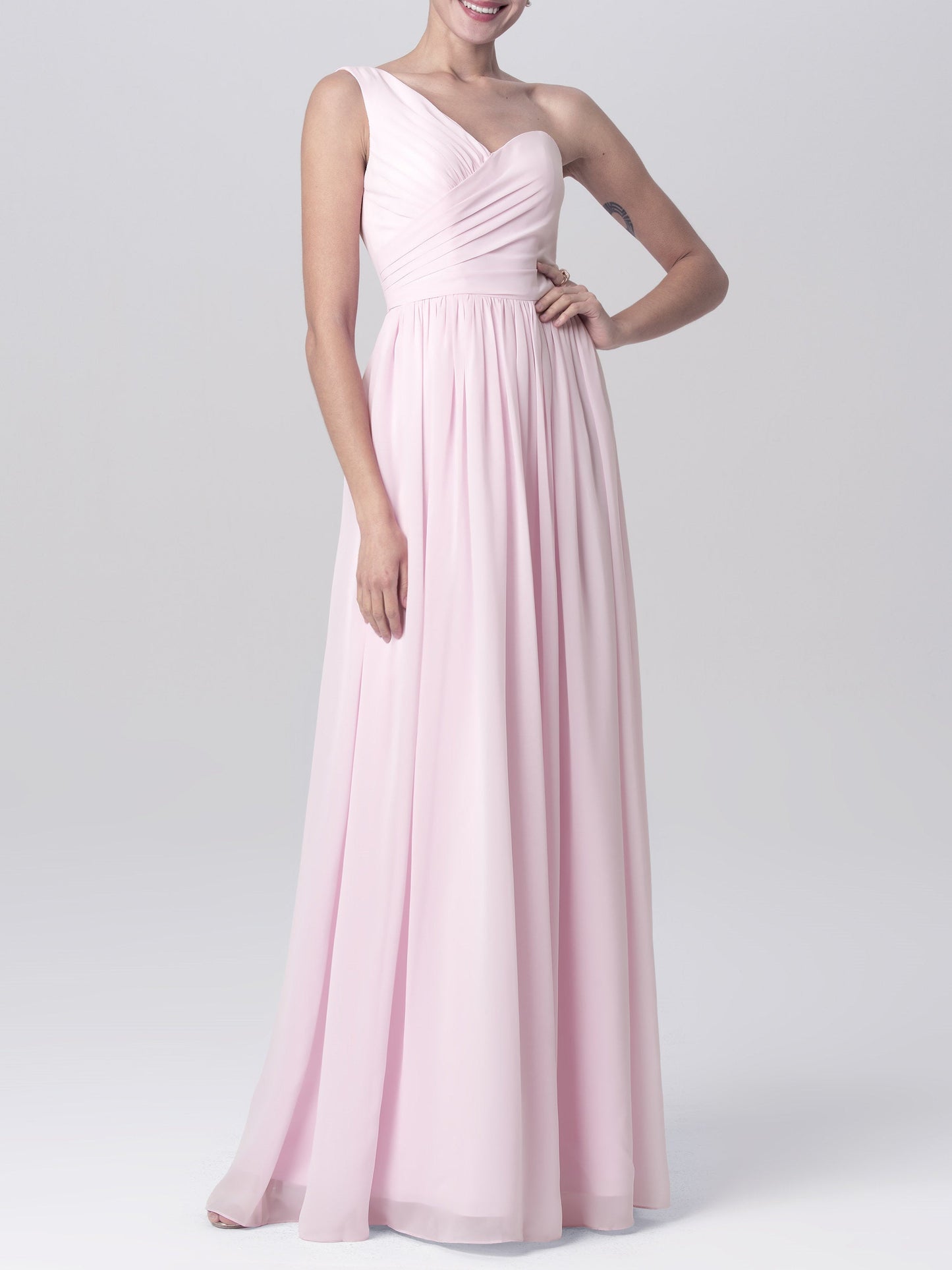 Chiffon Spaghetti Straps Sleeveless Bridesmaid Dress| Plus Size | 60+ Colors