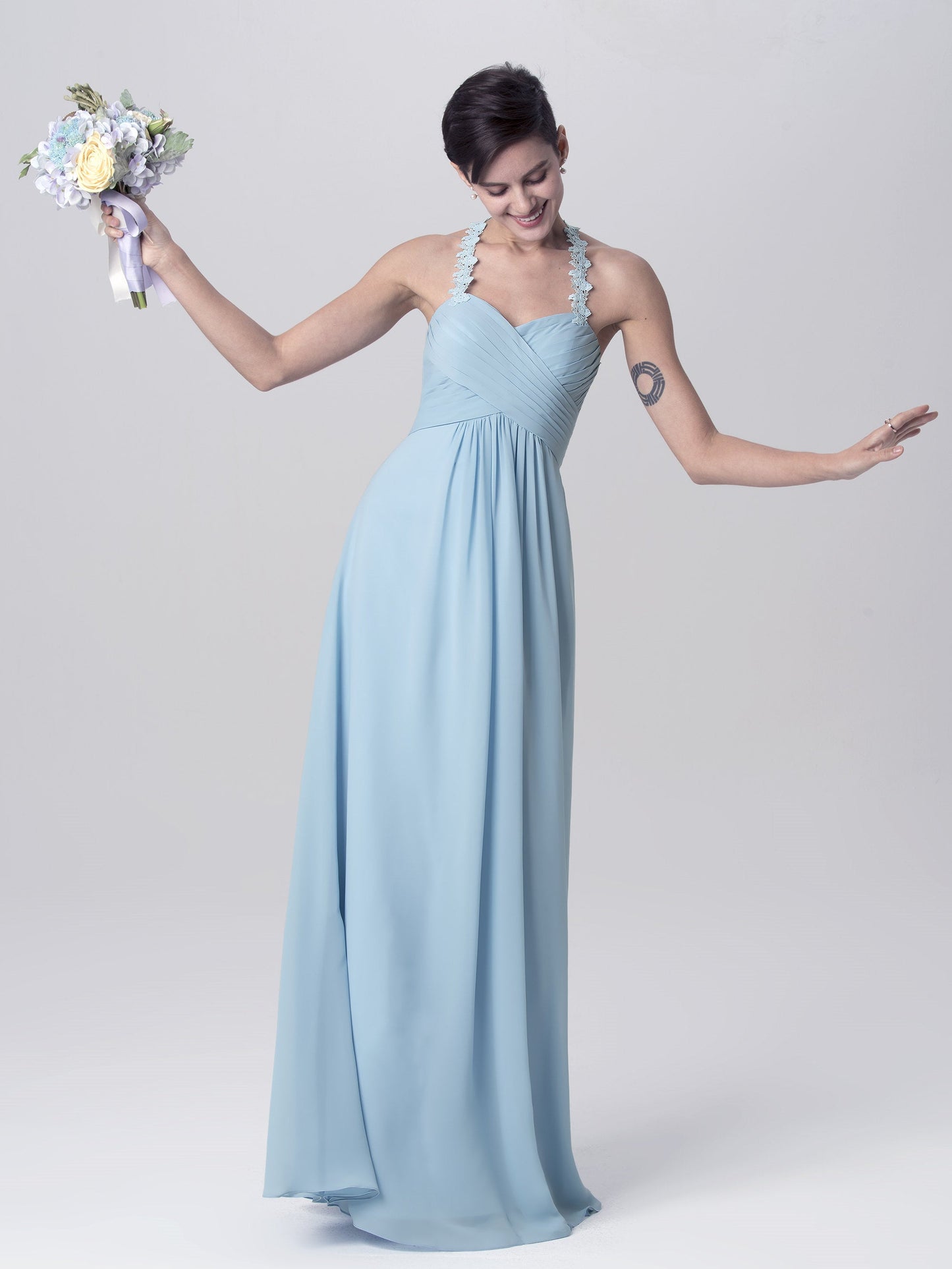 Chiffon Spaghetti Straps Sleeveless Bridesmaid Dress| Plus Size | 60+ Colors