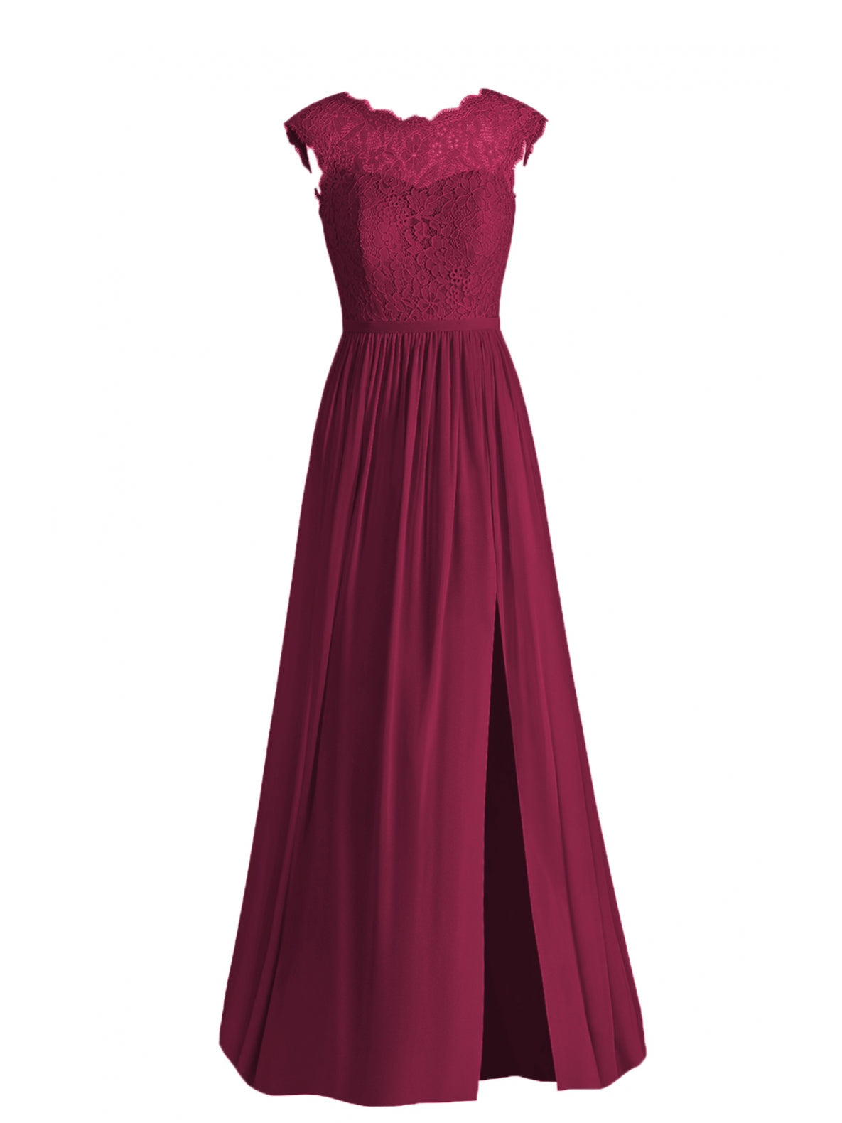 Chiffon V-Neck Cap Sleeves Bridesmaid Dress| Plus Size | 60+ Colors