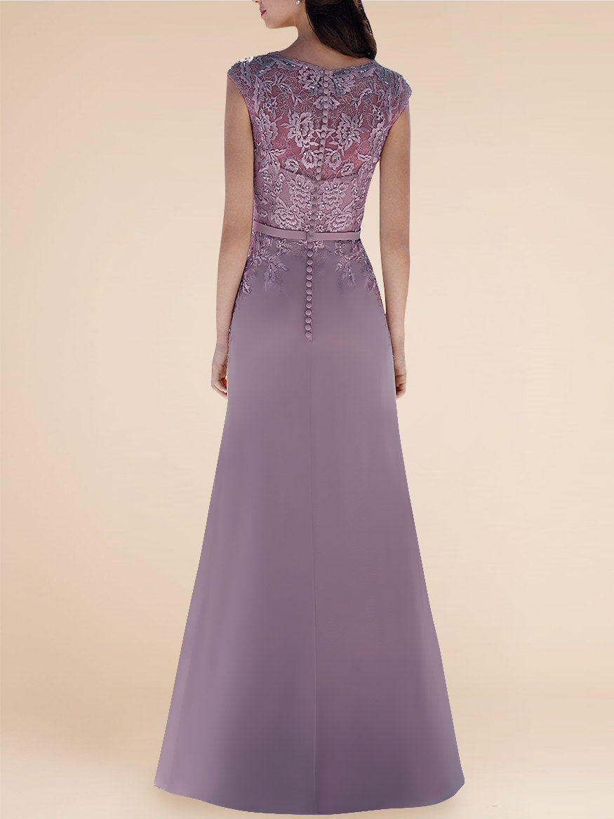 Lace Boat Neck Sleeveless Bridesmaid Dress| Plus Size | 60+ Colors ForHerandForHim Lace Boat Neck Sleeveless Bridesmaid Dress| Plus Size | 60+ Colors ForHerandForHim