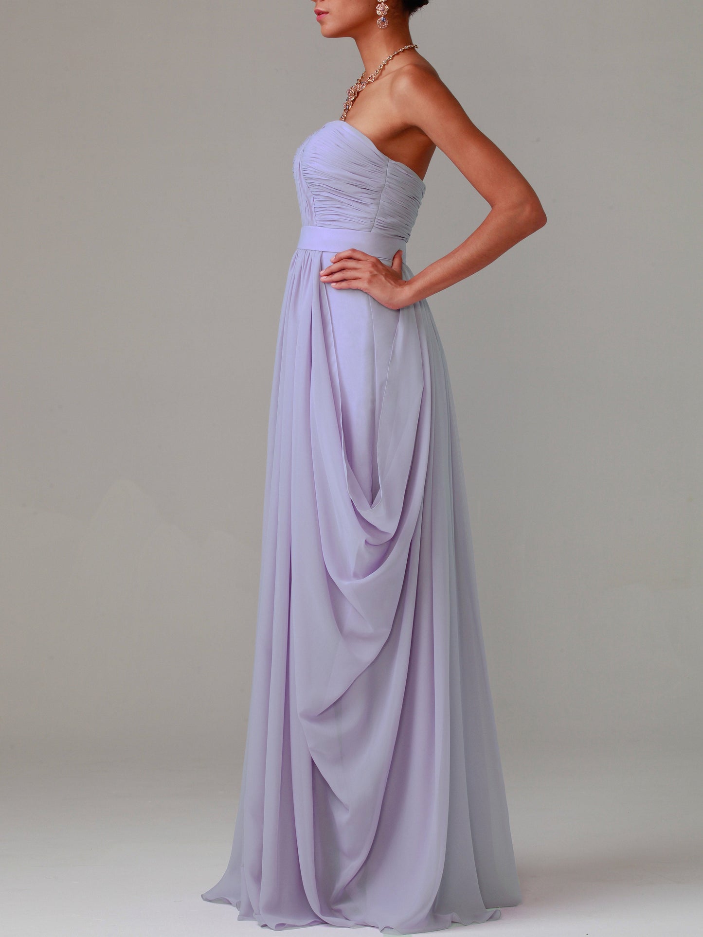 Chiffon Scoop Neck Sleeveless Bridesmaid Dress| Plus Size | 60+ Colors