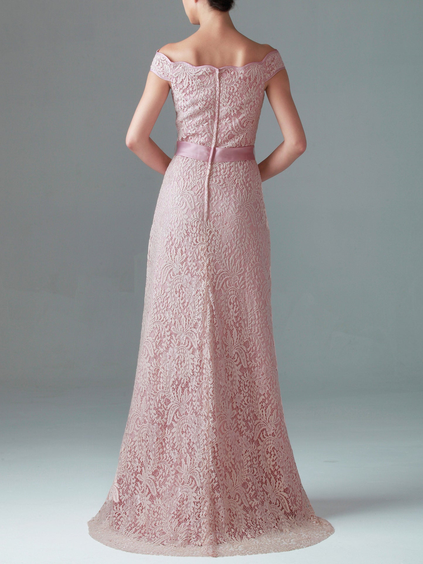 Lace Off the Shoulder Short Sleeves Bridesmaid Dress| Plus Size | 60+ Colors