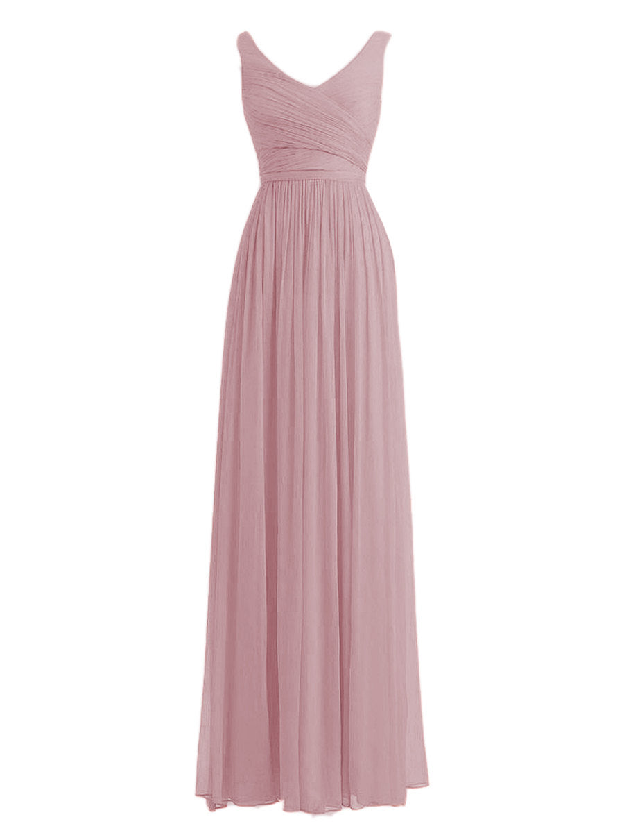 Chiffon Straps Sleeveless Bridesmaid Dress| Plus Size | 60+ Colors ForHerandForHim Chiffon Straps Sleeveless Bridesmaid Dress| Plus Size | 60+ Colors ForHerandForHim