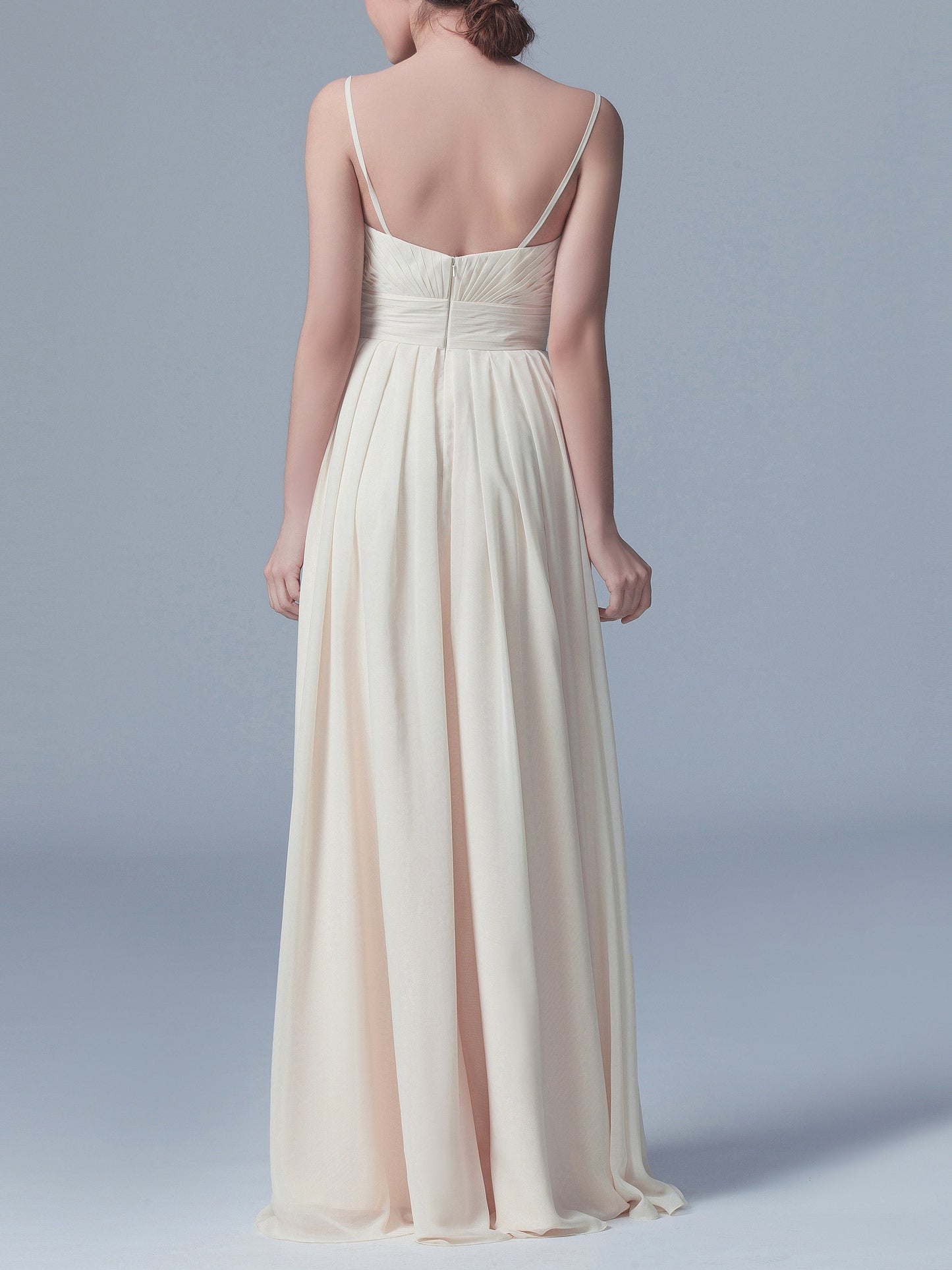 Chiffon V-Neck Sleeveless Bridesmaid Dress| Plus Size | 60+ Colors