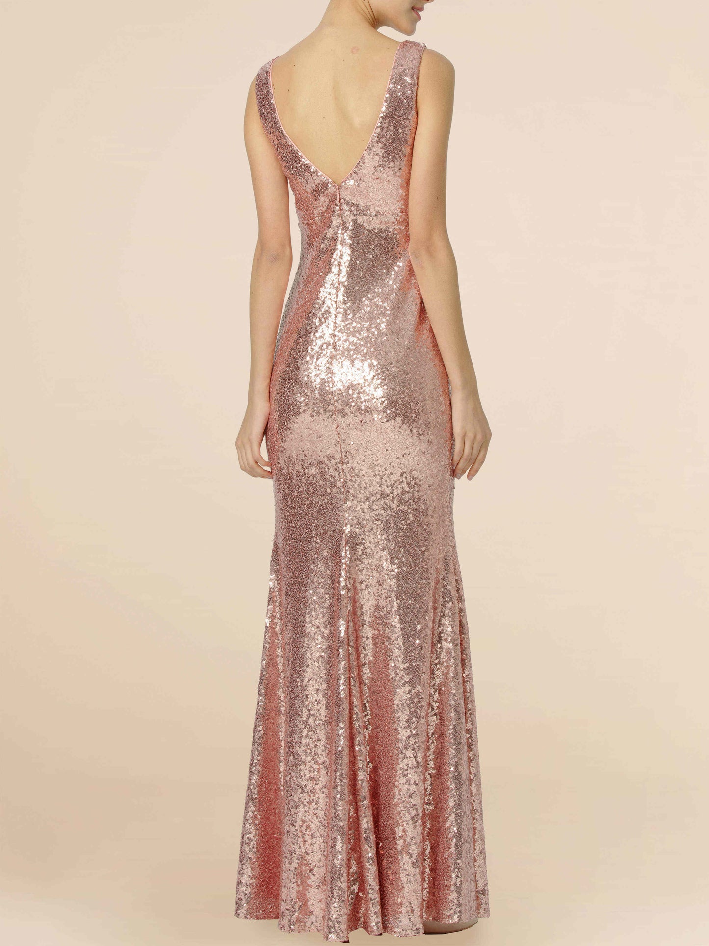 Sequin V-Neck Sleeveless Bridesmaid Dress| Plus Size | 60+ Colors