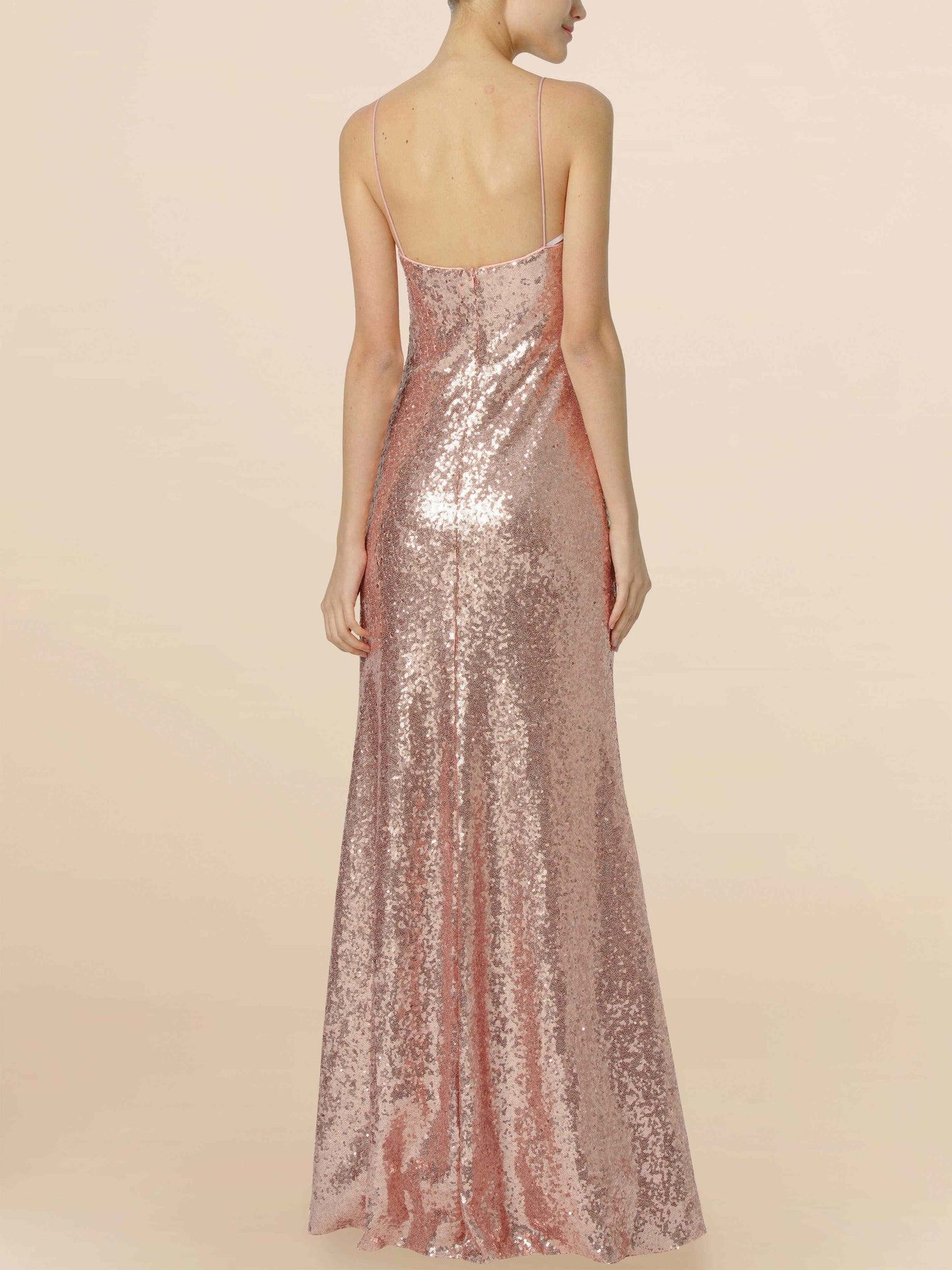 Sequin V-Neck Sleeveless Bridesmaid Dress| Plus Size | 60+ Colors