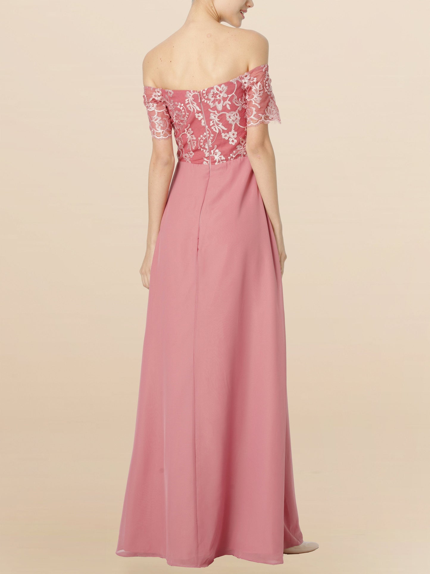 Lace Boat Neck Cap Sleeves Bridesmaid Dress| Plus Size | 60+ Colors