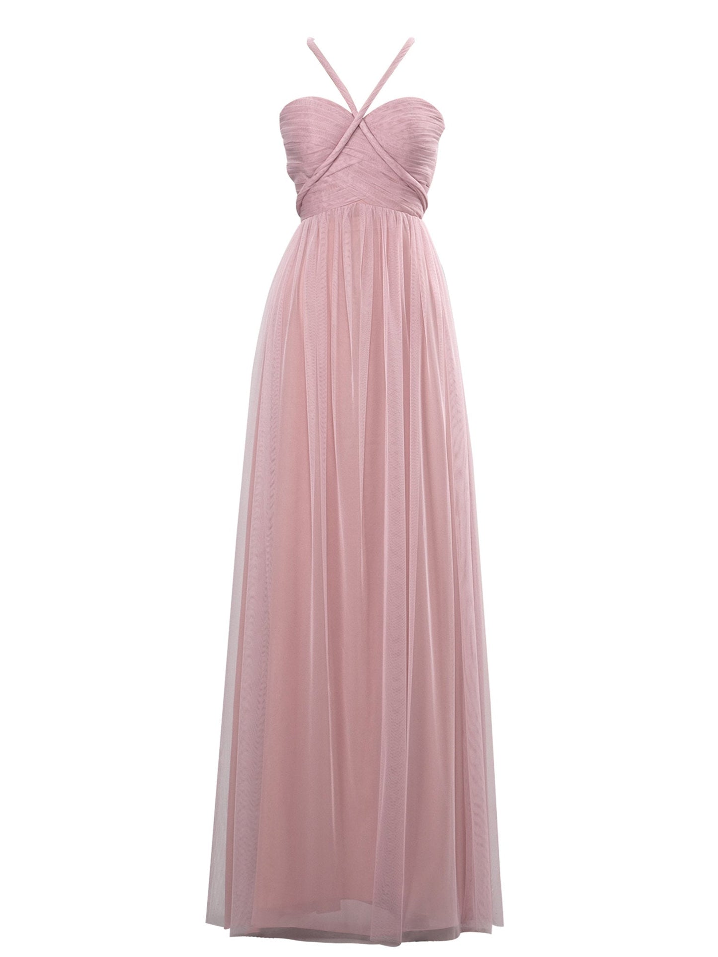 Chiffon Criss Cross Straps Sleeveless Bridesmaid Dress| Plus Size | 60+ Colors