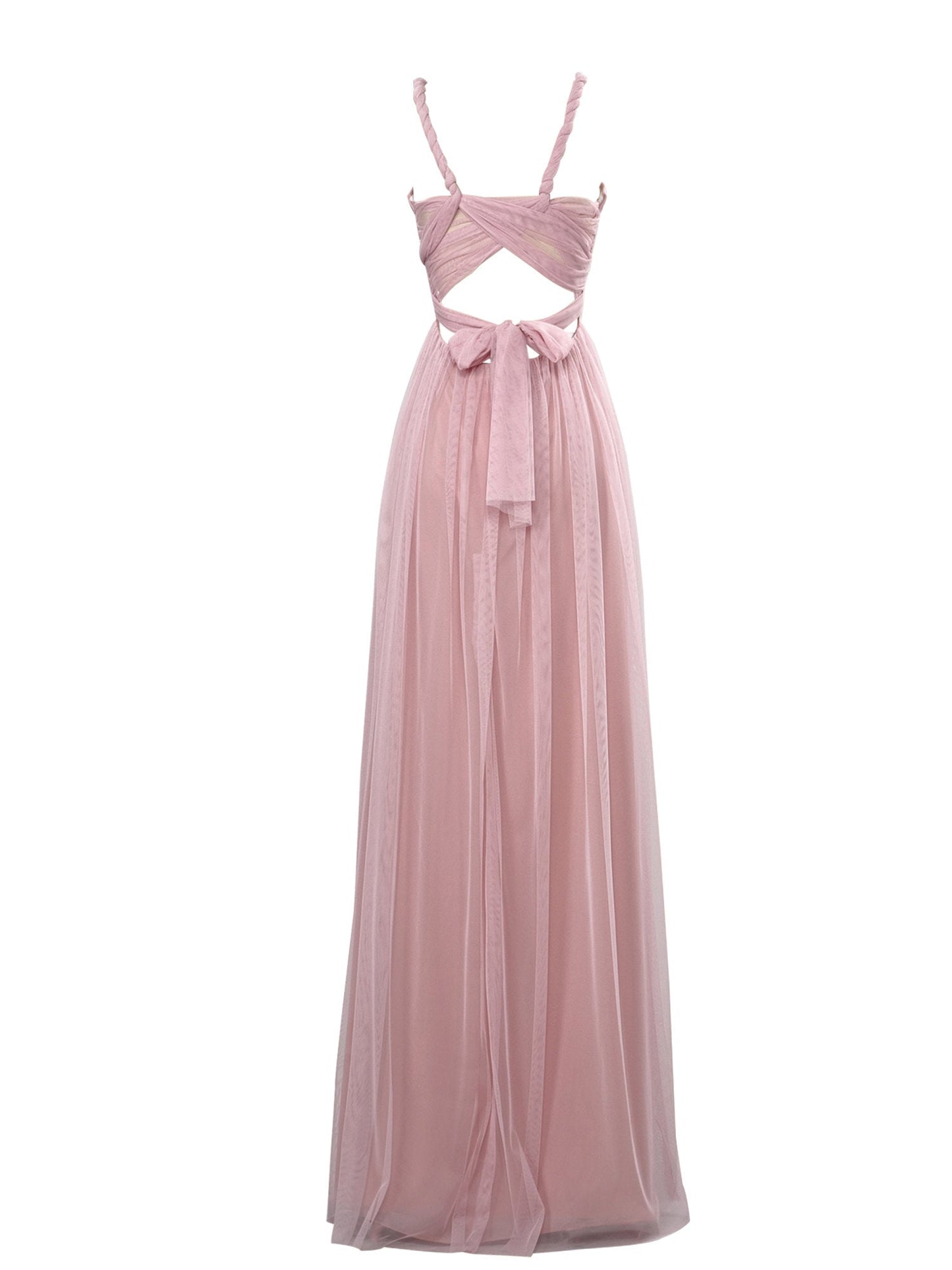 Chiffon Criss Cross Straps Sleeveless Bridesmaid Dress| Plus Size | 60+ Colors