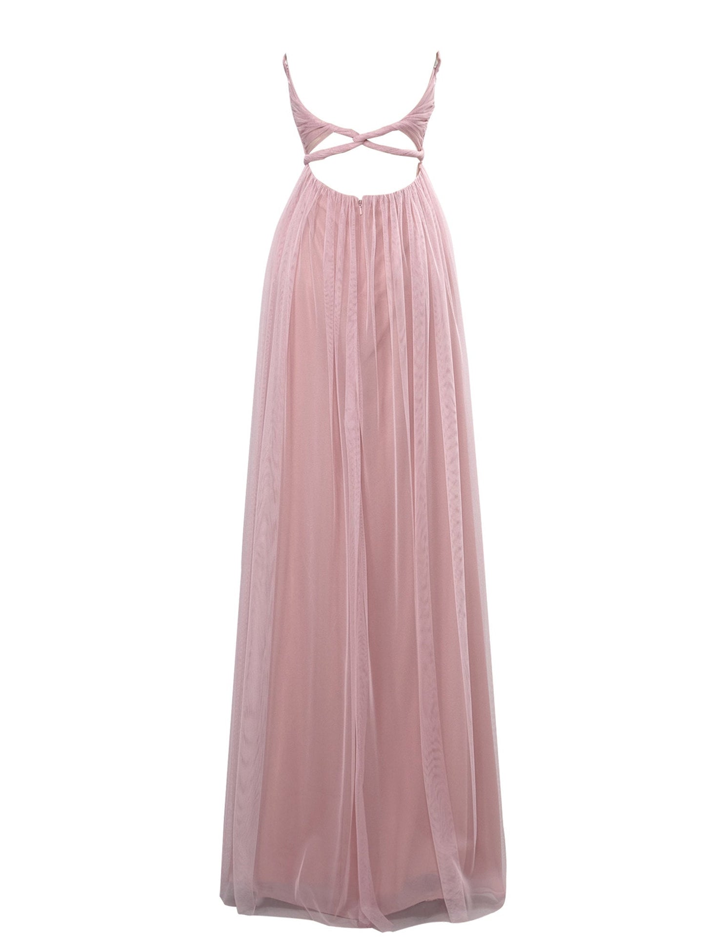 Chiffon Criss Cross Straps Sleeveless Bridesmaid Dress| Plus Size | 60+ Colors
