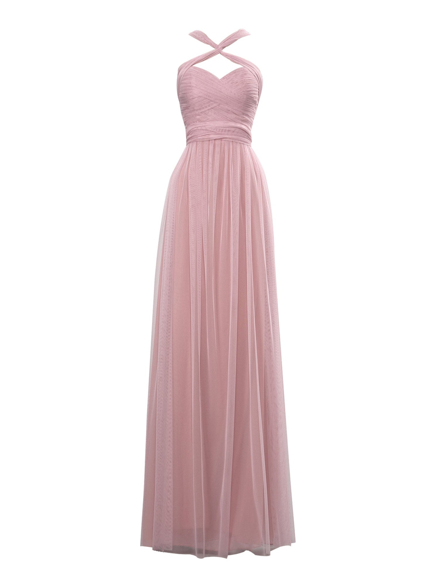 Chiffon Criss Cross Straps Sleeveless Bridesmaid Dress| Plus Size | 60+ Colors