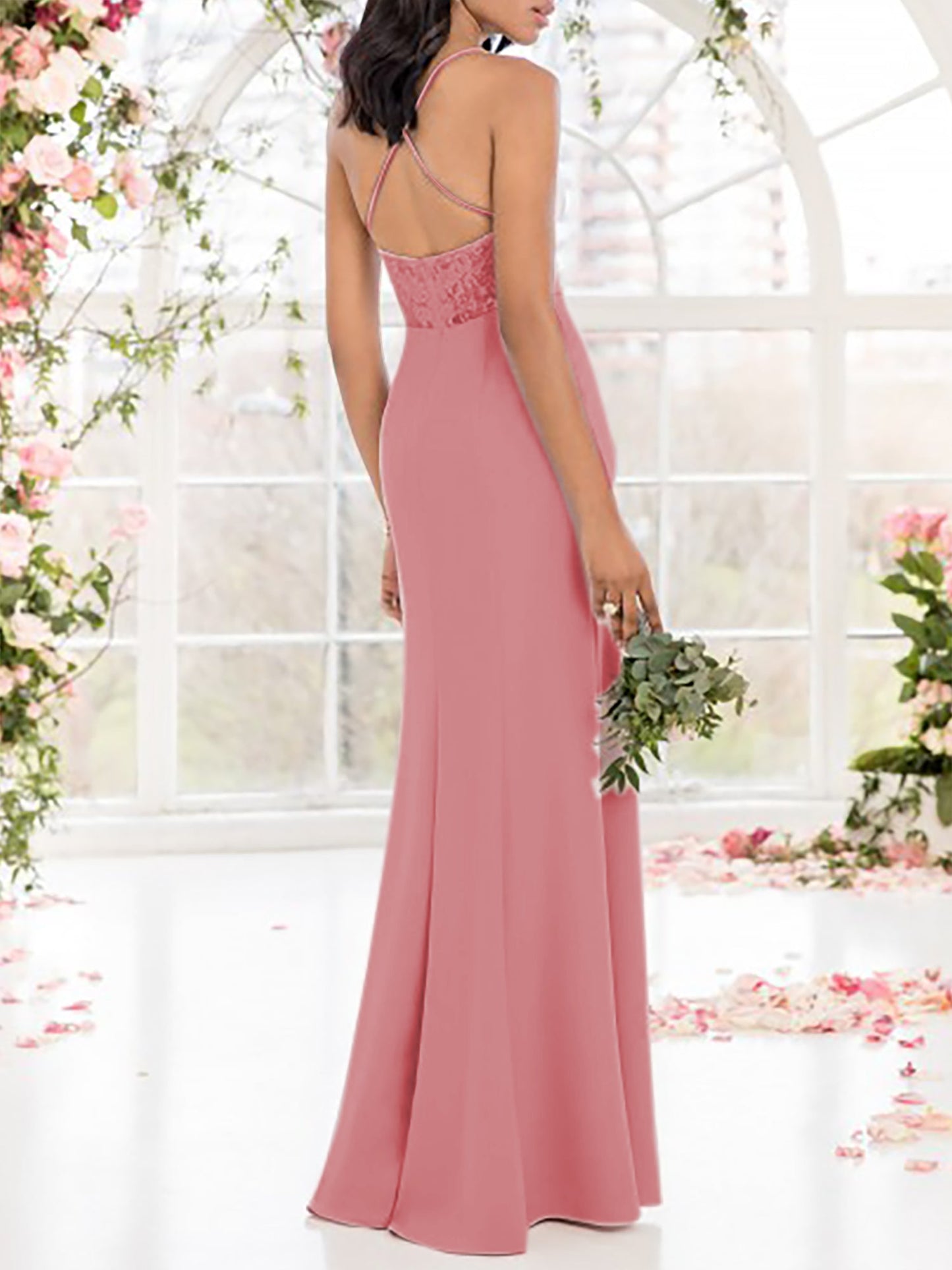 Chiffon V-Neck Sleeveless Bridesmaid Dress| Plus Size | 60+ Colors
