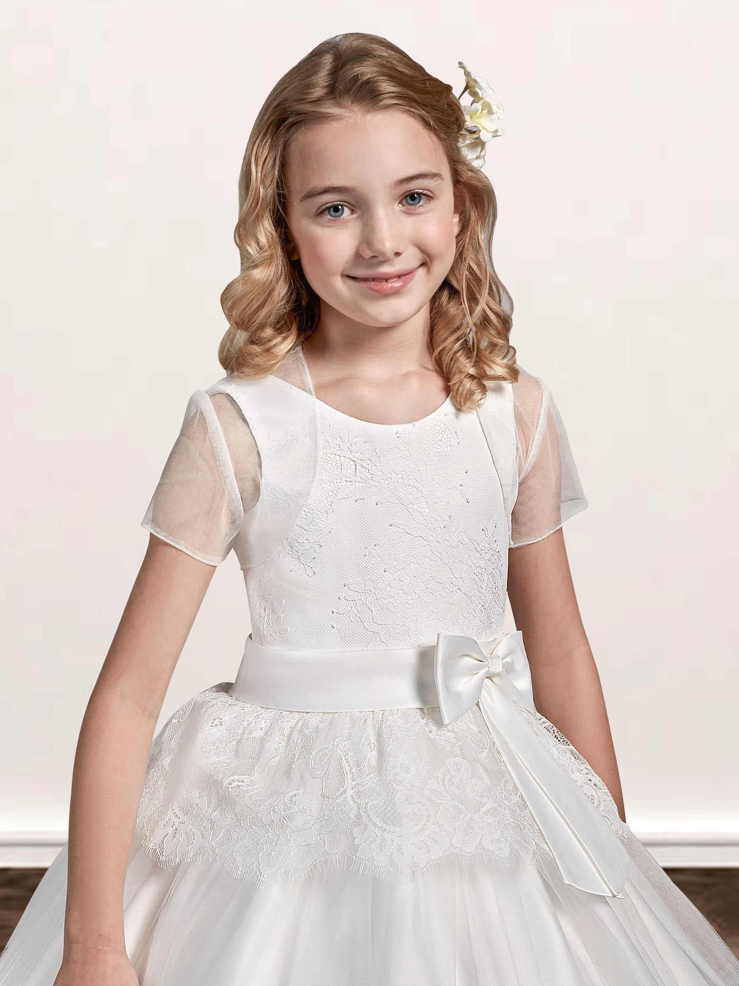 Lace A-Line Scoop Neck Sleeveless Flower Girl Dress-F500026