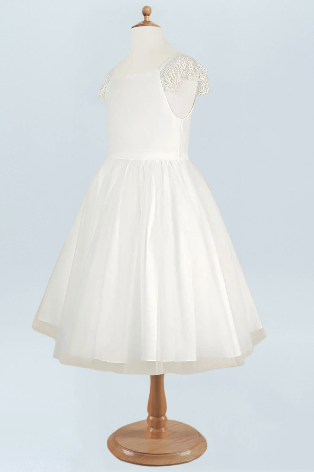 Lace A-Line Scoop Neck Half Sleeves Floweer Girl Dress-F500121