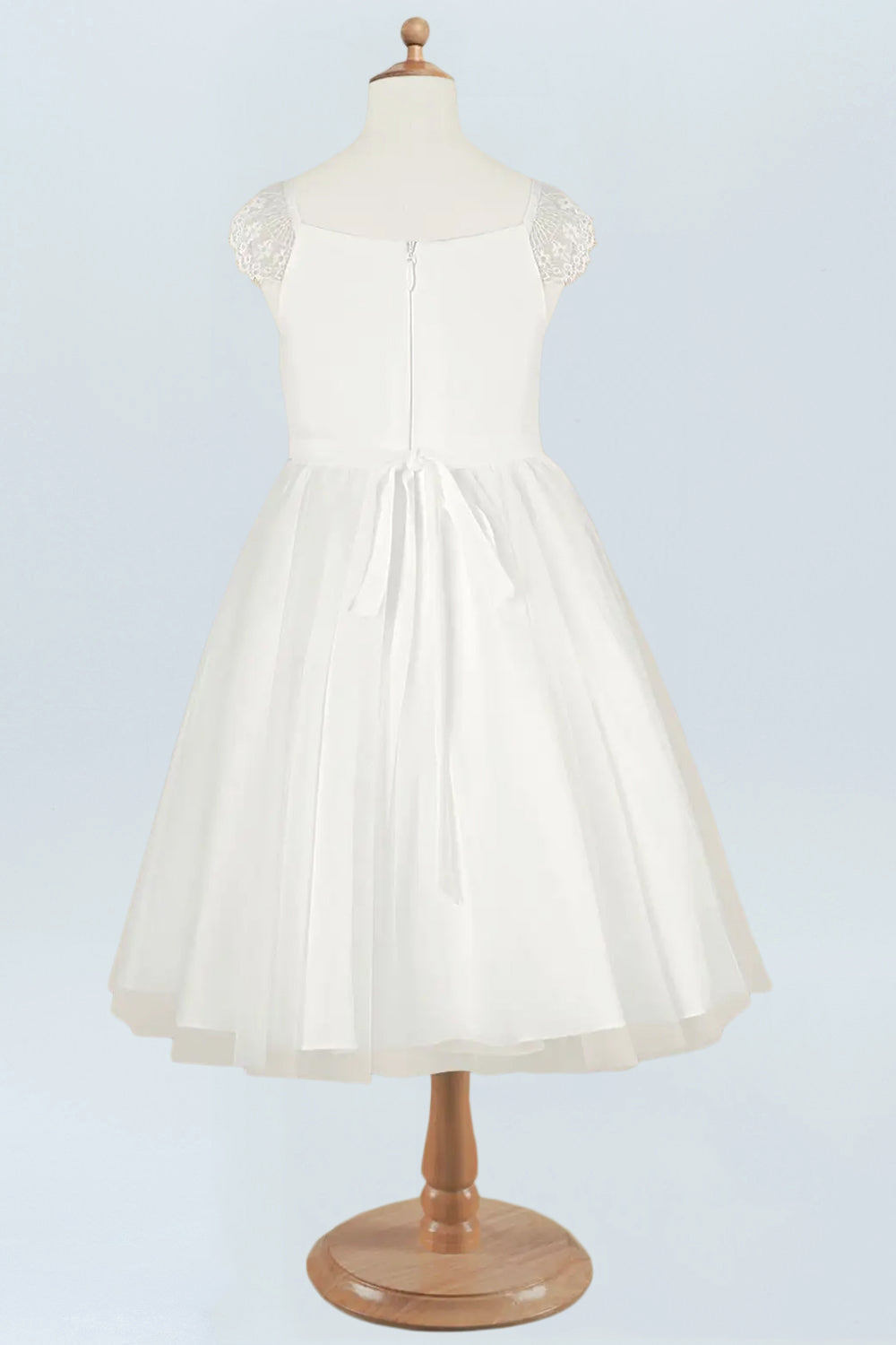Lace A-Line Scoop Neck Half Sleeves Floweer Girl Dress-F500121