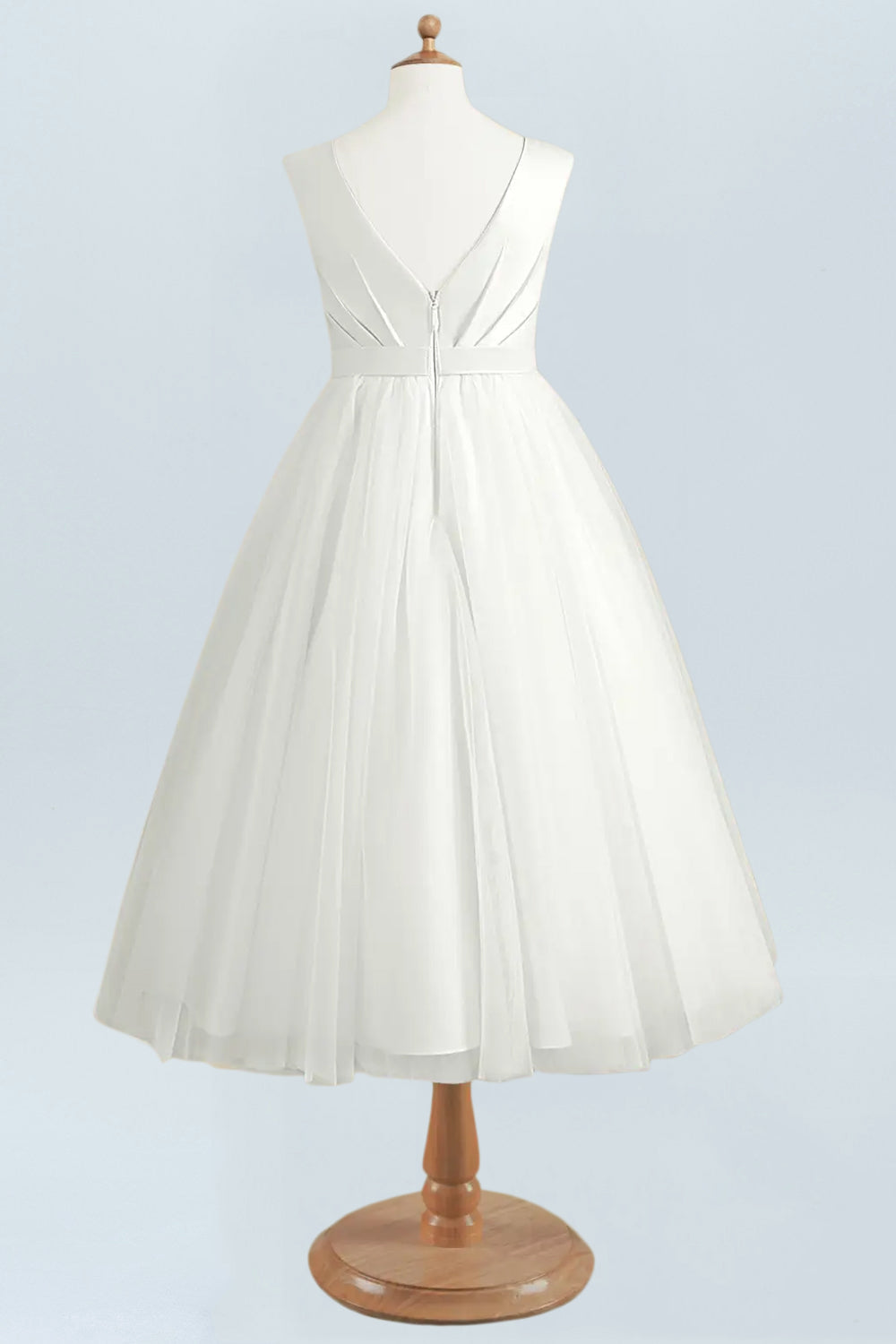 Satin A-Line Scoop Neck Half Sleeves Floweer Girl Dress-F500122