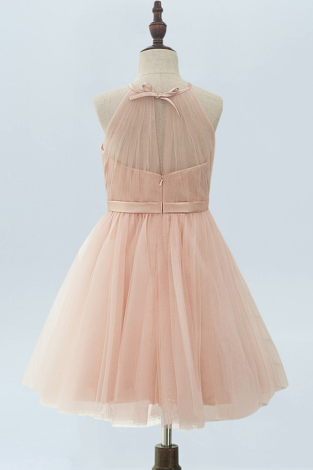 Chiffon Scoop Neck Half Sleeves Bridesmaid Dress