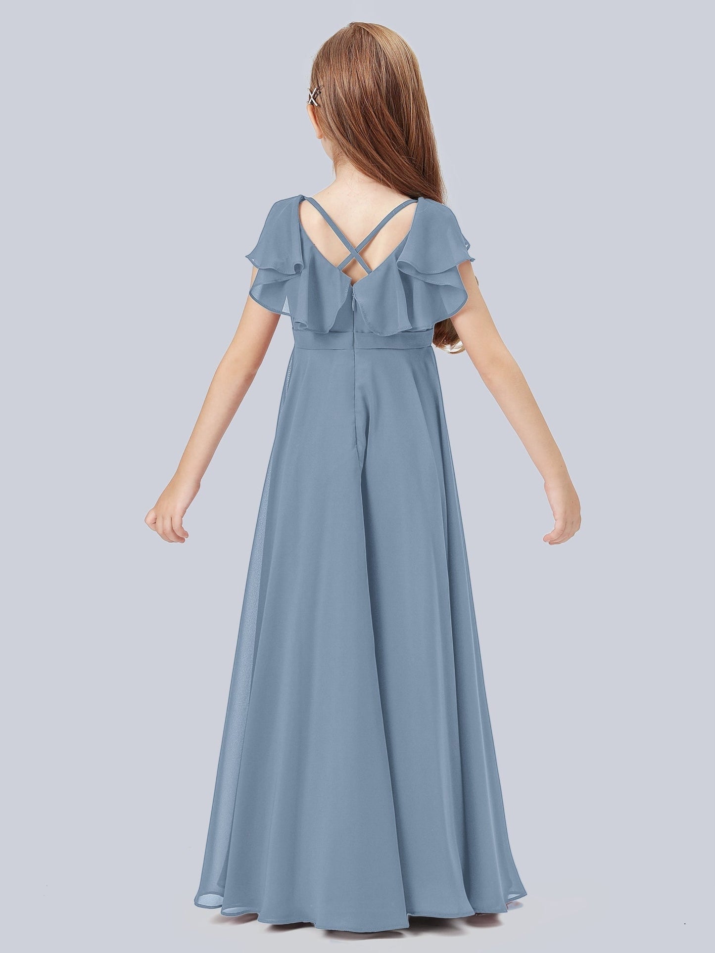 Chiffon Halter Sleeveless Junior Dress