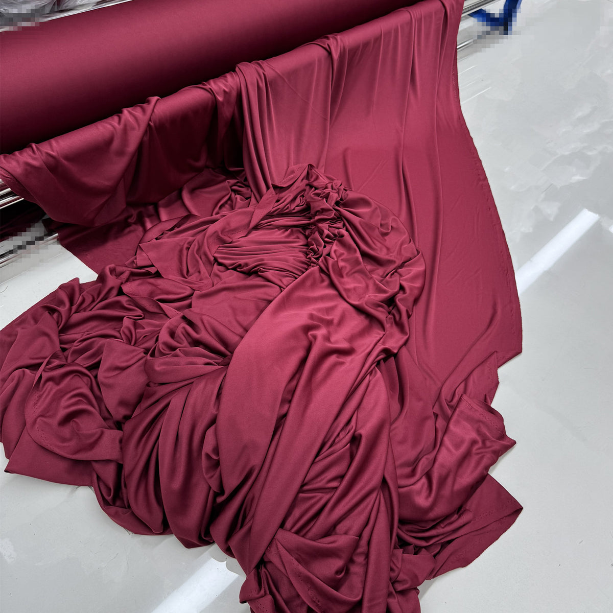 Burgundy Draping Fabric Stretch Knit Fabric for Wedding Decor Curtains 170x100 cm -FB00002