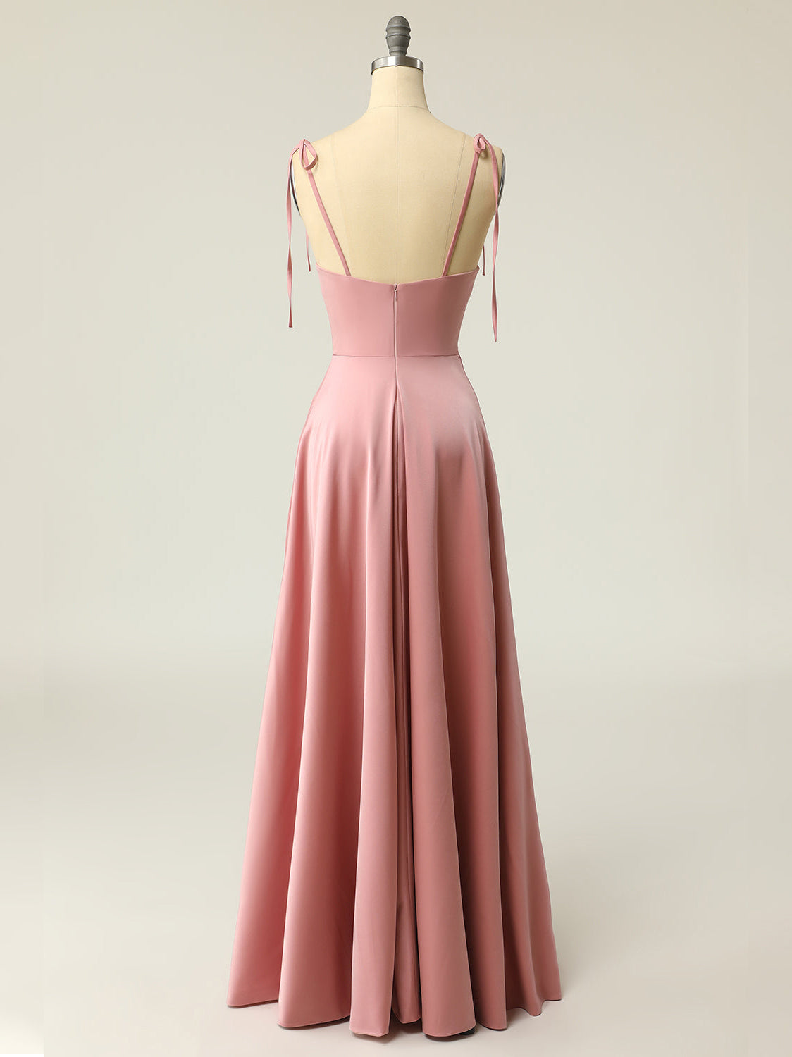 Stretch Satin A-Line One Shoulder Sleeveless Bridesmaid Dress-F0313044