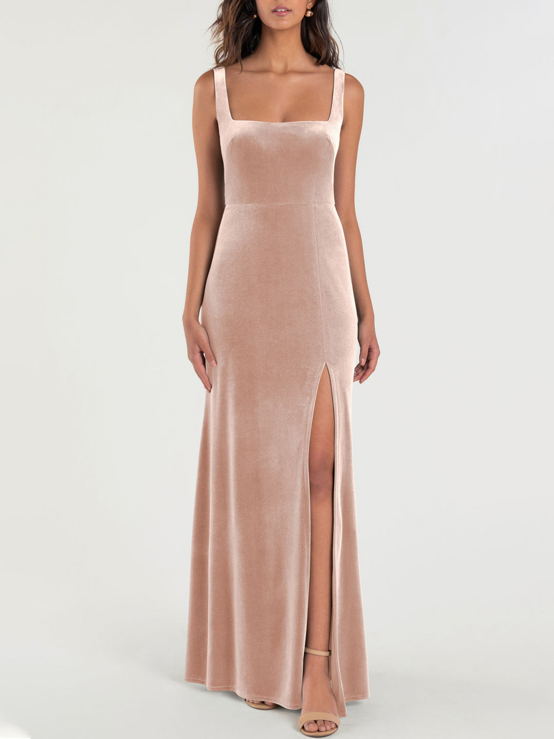 Velvet Boat Neck Sleeveless Bridesmaid Dress| Plus Size | 60+ Colors ForHerandForHim Velvet Boat Neck Sleeveless Bridesmaid Dress| Plus Size | 60+ Colors ForHerandForHim