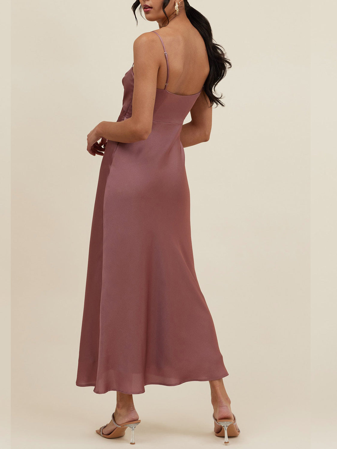 Stretch Satin A-Line Jewel Neck Sleeveless Bridesmaid Dress-F0313019