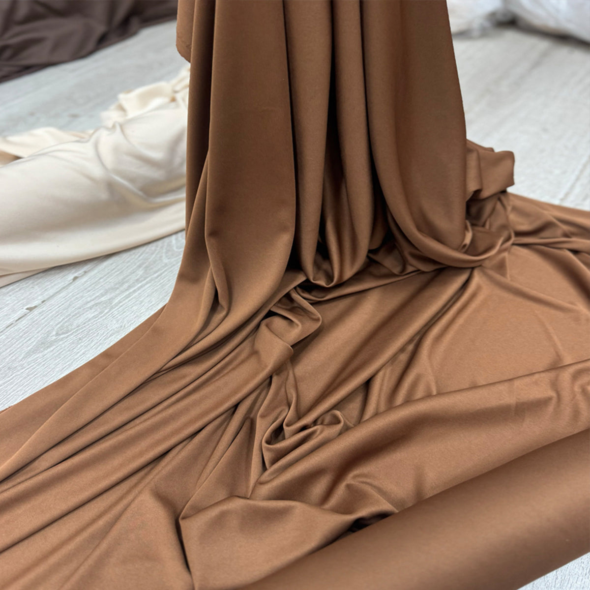 Warm Brown Chocolate Background Fabric, Decorative Wedding Drapes, Ceiling Panels 170x100 cm