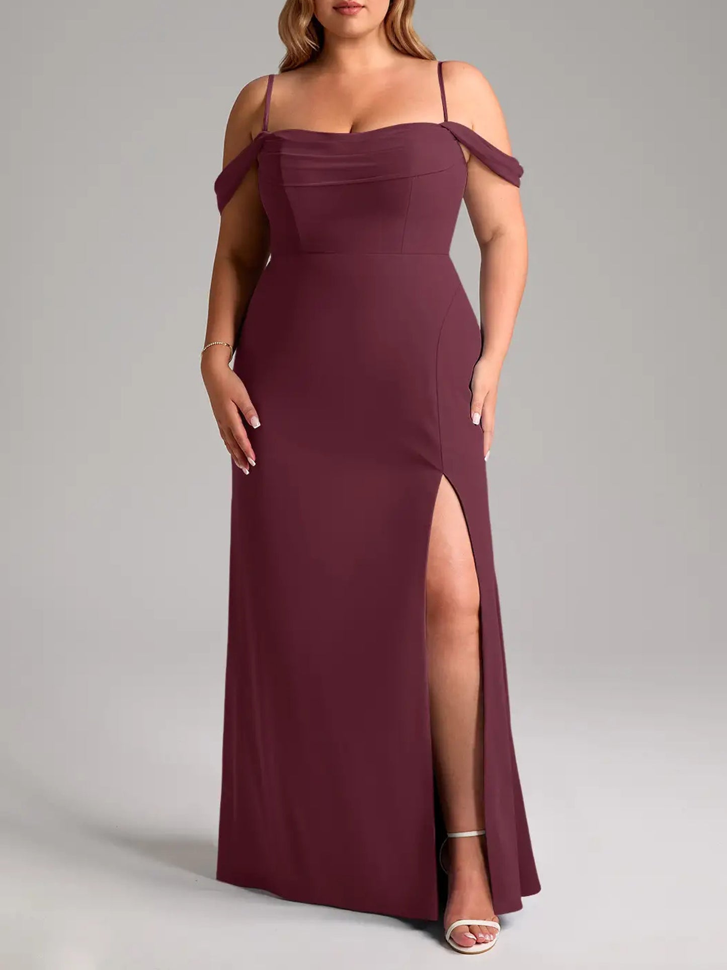 Chiffon A-Line Off the Shoulder Bridesmaid Dress-F0114002P