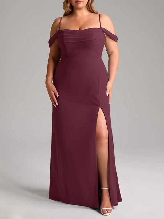Chiffon A-Line Off the Shoulder Bridesmaid Dress-F0114002P