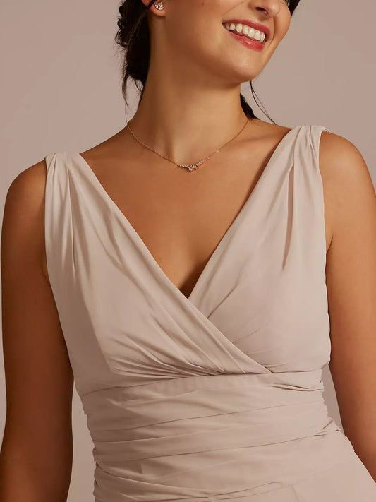 Chiffon  Surplice Tank Long Dress-F0114009