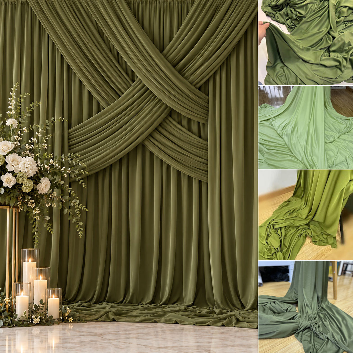 Stretch Knit Jersey Wedding Draping Fabric for Backdrops and Event Decorations 170 × 100 cm