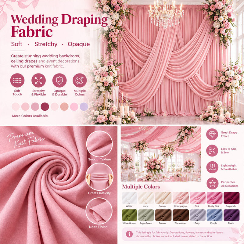 Pink Wedding Draping Fabric for Backdrops and Event Decor 170 × 100 cm