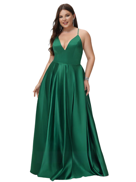 A Line Long Prom Dress Sweetheart Satin Slit Evening Ball Gown GD300100