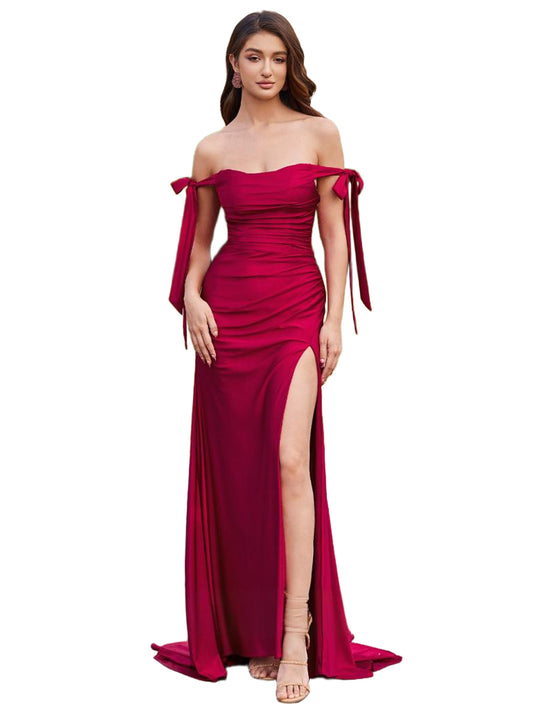 Long Prom Dress Off-the-shoulder A Line Evening Ball Gown GD300101