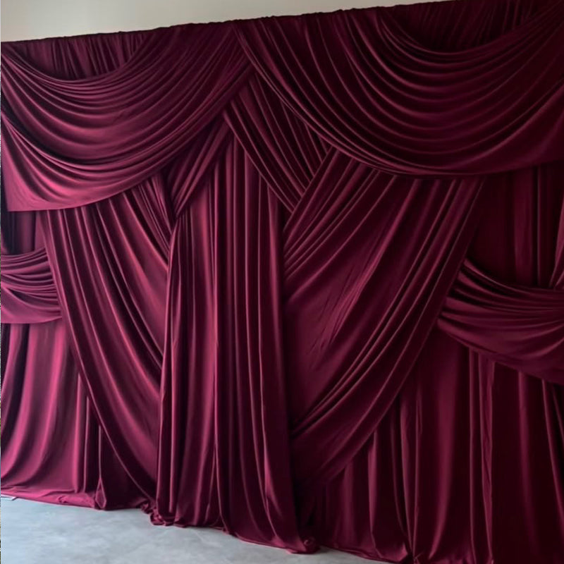 Burgundy Draping Fabric Stretch Knit Fabric for Wedding Decor Curtains 170x100 cm -FB00002