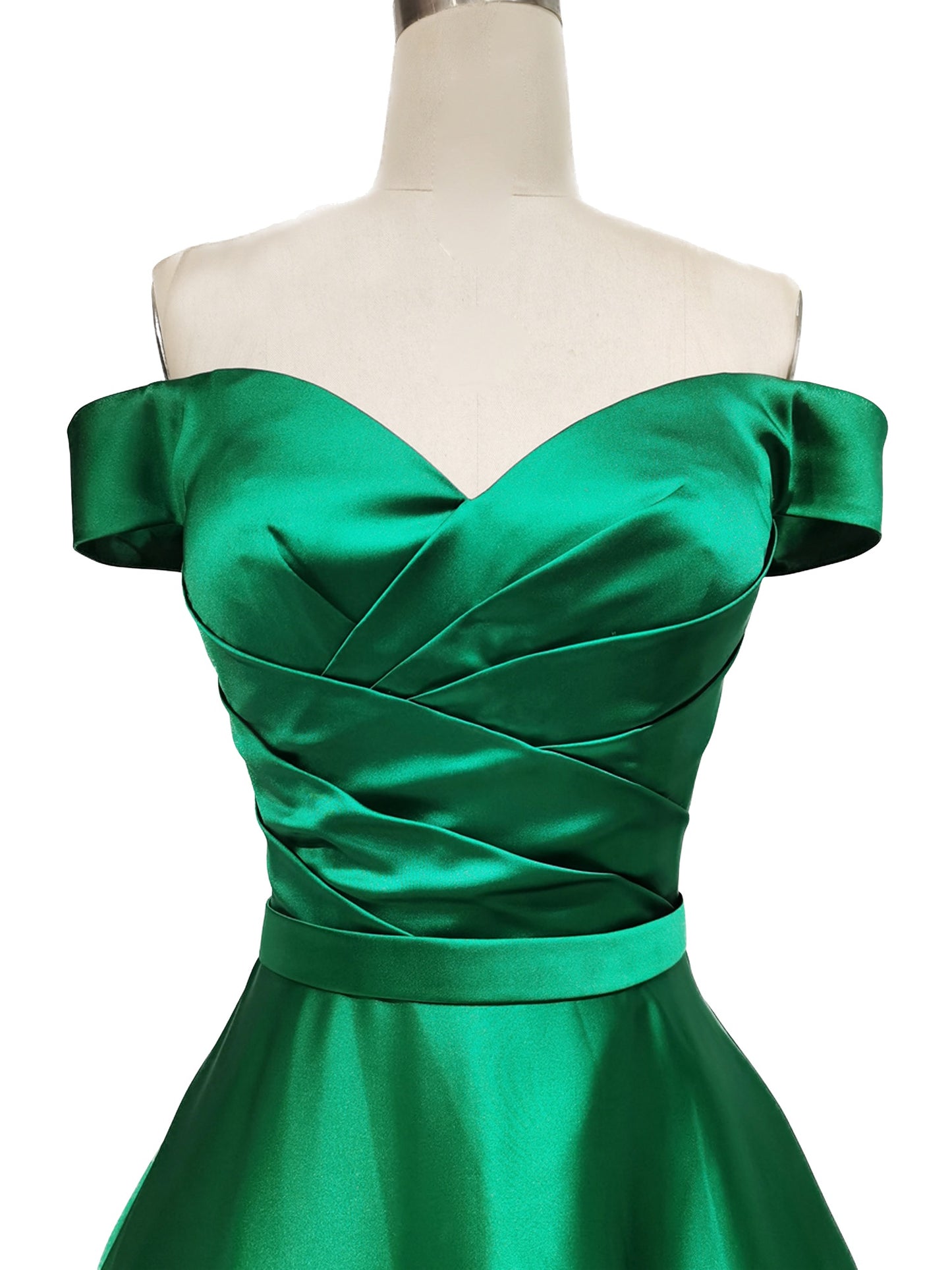 Satin Long Prom Dress Off the Shoulder A Line Evening Ball Gown with Pockets GD100502