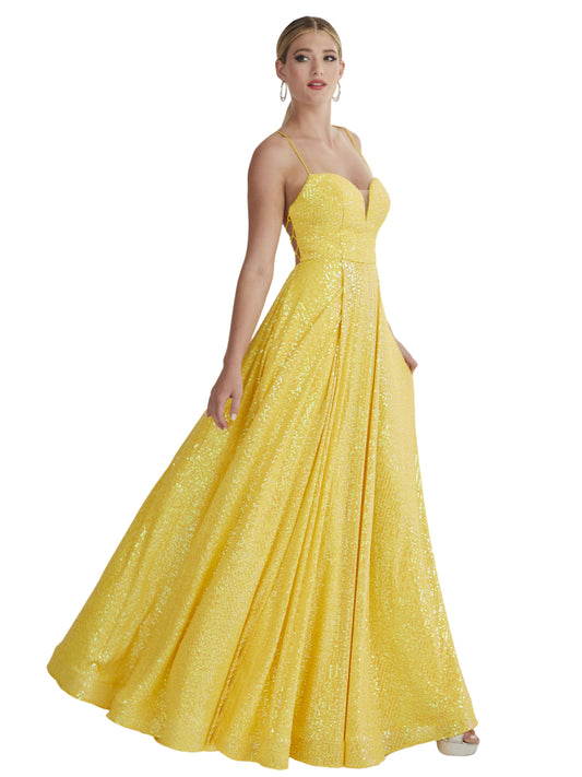 Sequin Long Prom Dress Dipped Evening Ball Gown GD101630