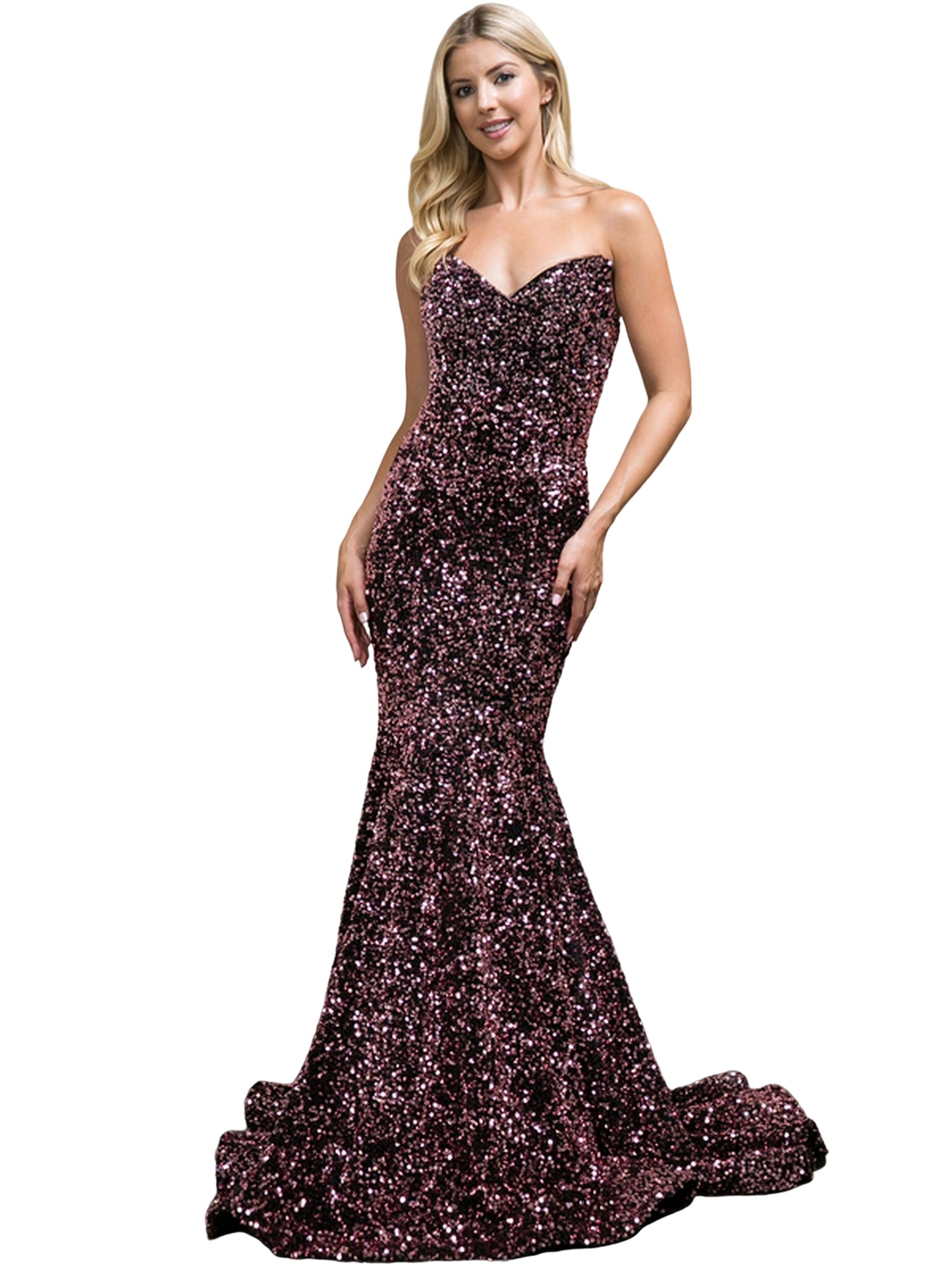 Sequin Long Dress One Shoulder Mermaid/Trumpet Evening Ball Gown GD300008