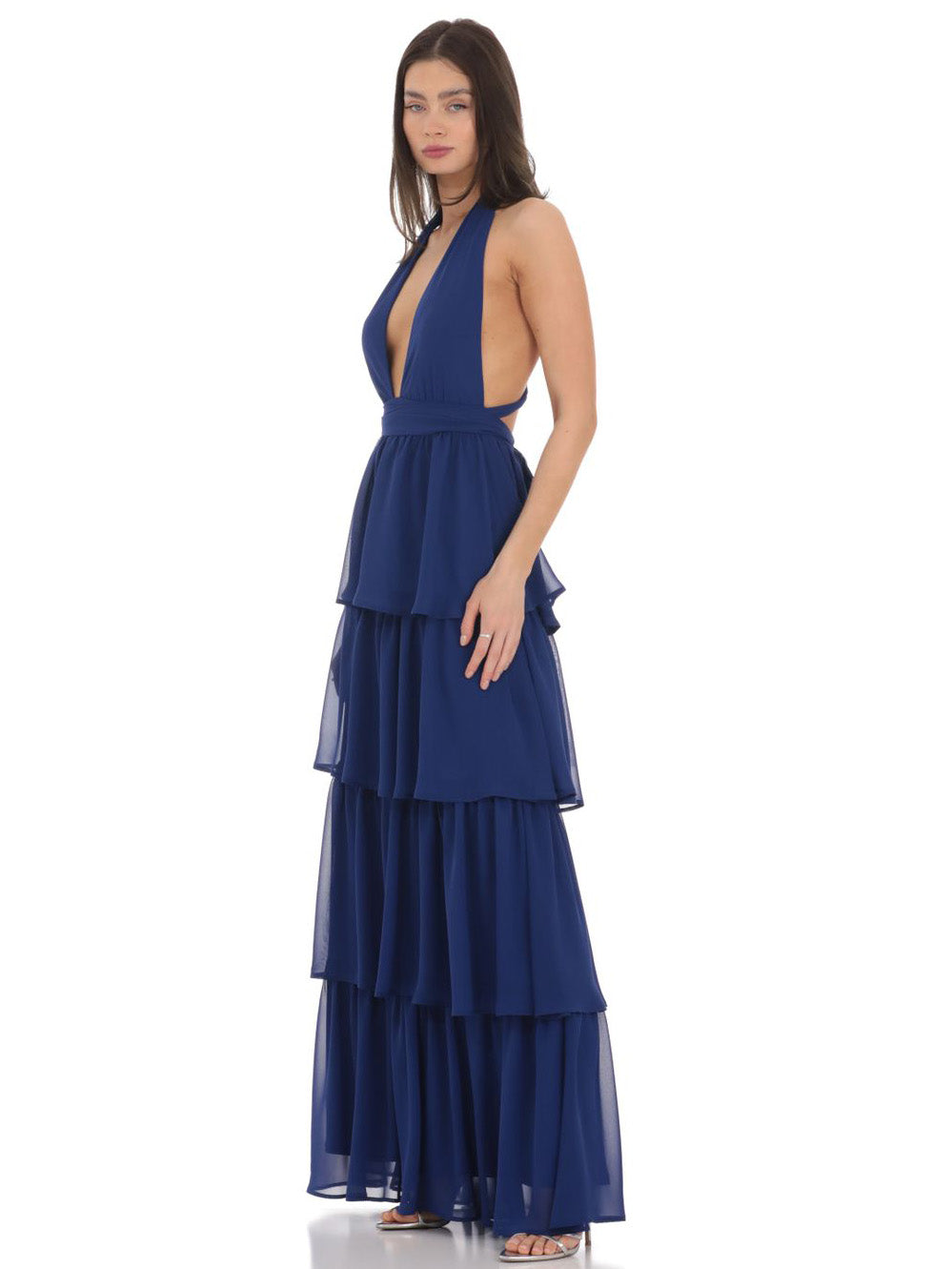 Pearl Chiffon Sheath Long Prom Dress Dipped Ball Gown GD300028