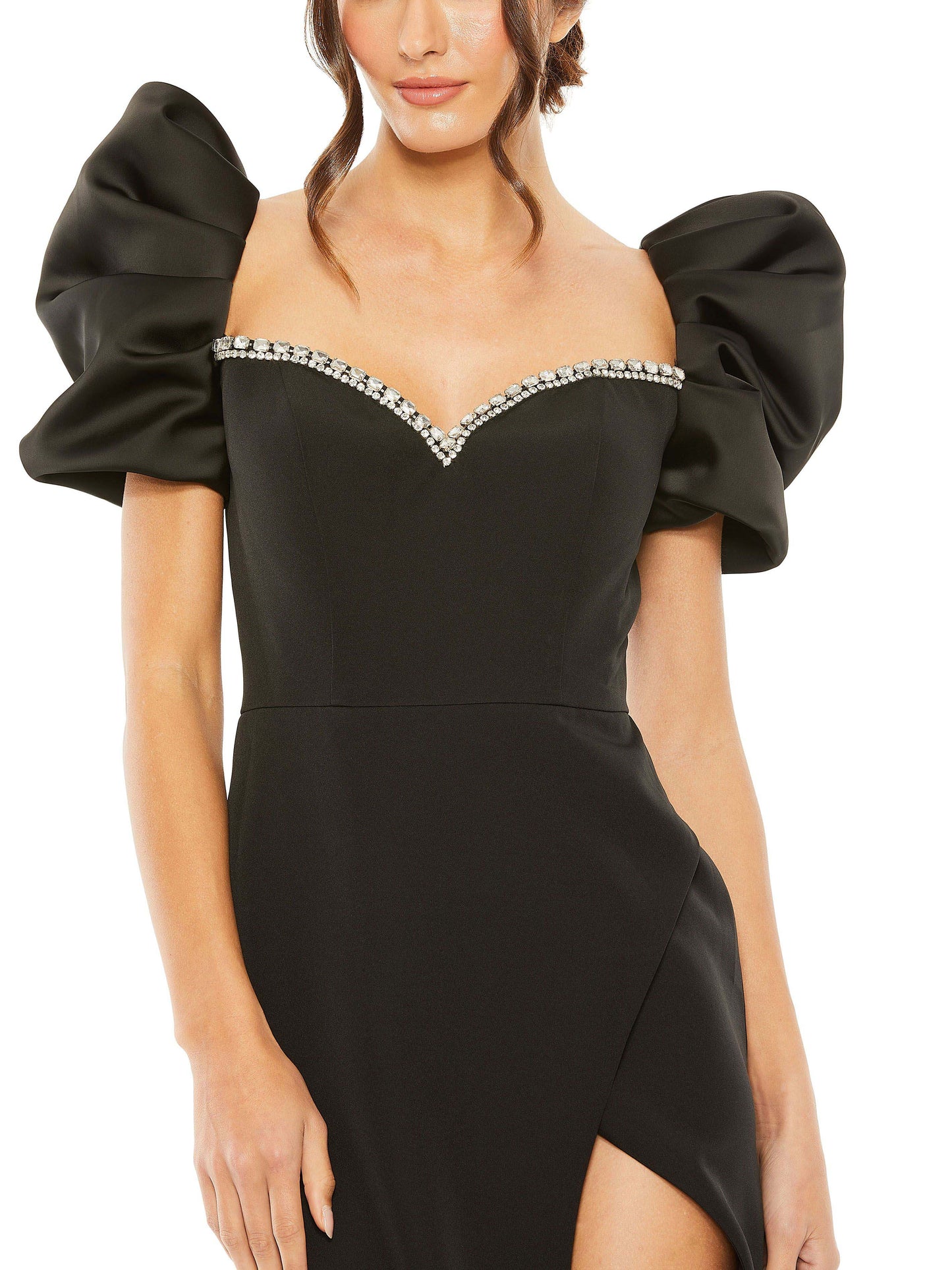 Women's Long Princess Dress Sweetheart Half Sleeve Side Slit Party Dress G2072